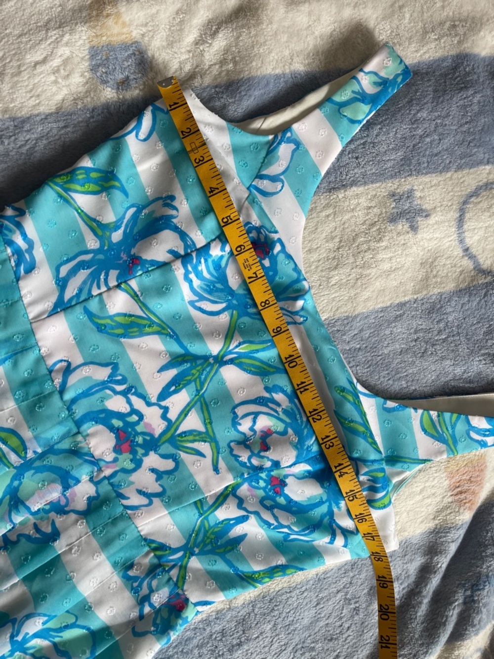 Lilly Pulitzer Dress Shorely Blue Tossing Line Roswell Posely sz 4 sleeveless - Picture 11 of 11